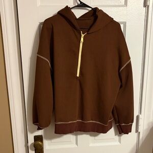Women’s  Brown Half-Zip Sweater